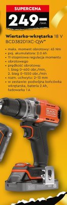 Wiertarko-wkrętarka 18V BCD382D1XC-QW promocja w Biedronka