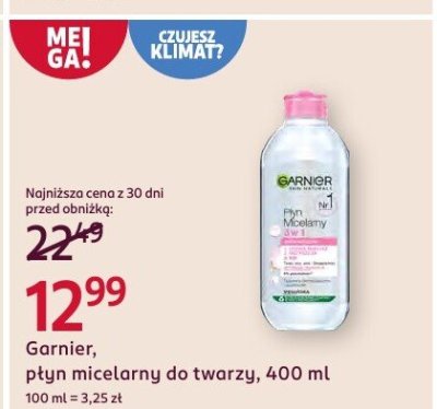 Płyn micelarny do twarzy Garnier promocja w Rossmann