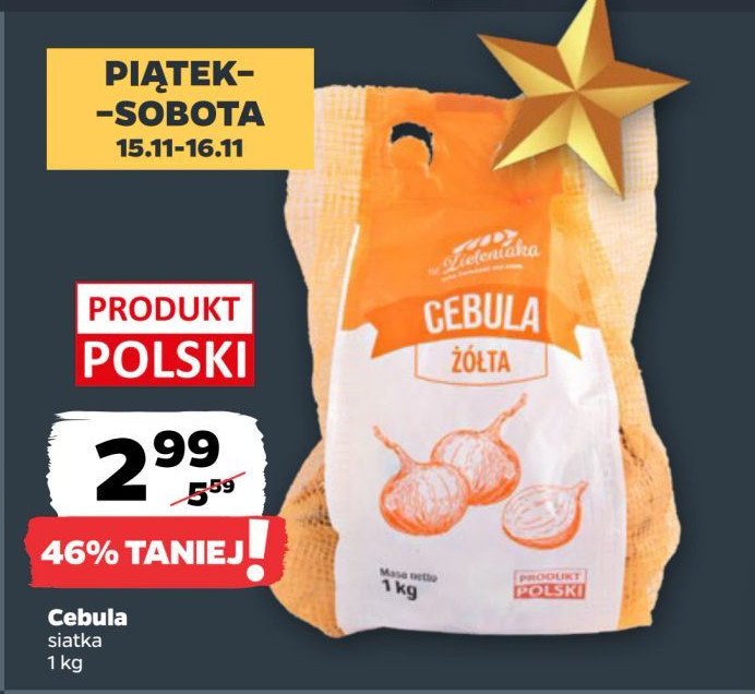 Cebula żółta Z ZIELENIAKA NETTO promocja