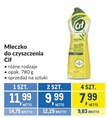 Spray przeciw t艂uszczowi + mleczko do czyszczenia Cif promocja w Makro