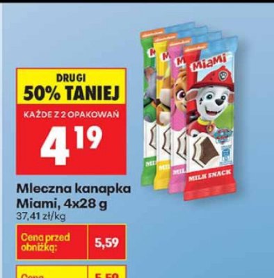 Mleczna kanapka 4x28 g promocja w Biedronka