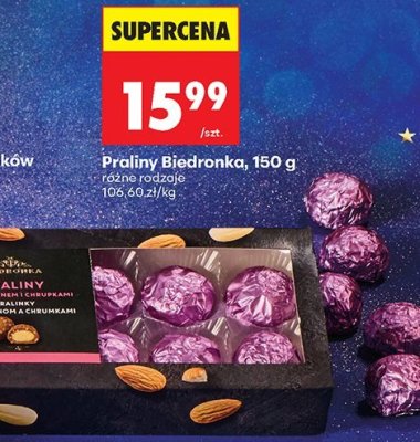 Praliny różne rodzaje 150 g  promocja w Biedronka