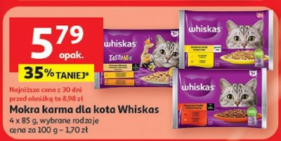 Mokra karma dla kota Whiskas 4 x 85 g, wybrane rodzaje promocja w Auchan