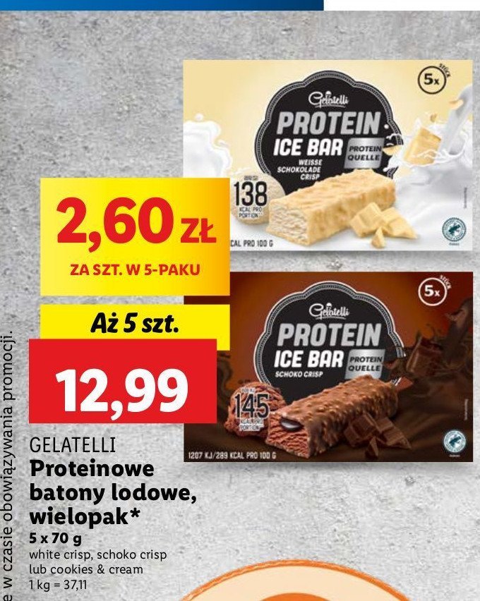 Lody choco crisp Gelatelli protein promocja