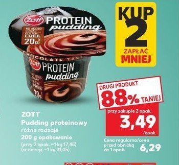 Pudding czekoladowy Zott protein promocja w Kaufland