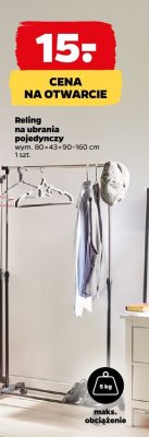 Reling na ubrania pojedynczy wym. 80x43x90-160 cm promocja w Netto