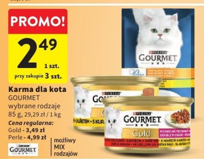 Karma dla kota GOURMET wybrane rodzaje 85 g promocja w Intermarche