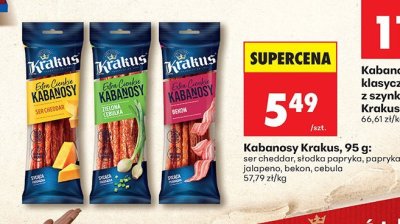 Kabanosy Kabanosy Krakus papryka jalapeno, bekon, cebula promocja w Biedronka
