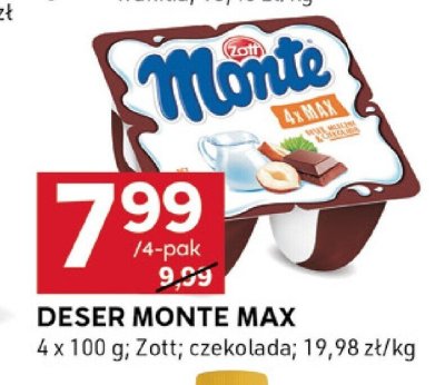 Deser Monte Max czekolada Zott promocja w Stokrotka