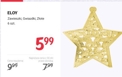 Zawieszki Gwiazdki Złote 6 szt. promocja w Rossmann