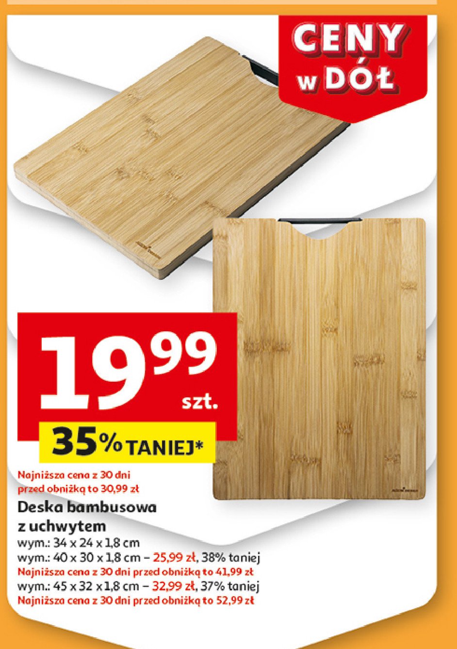 Deska bambusowa 45 x 32 cm promocja w Auchan