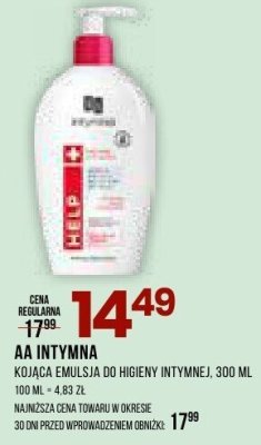 Kojąca emulsja do higieny intymnej AA INTYMNA promocja w Drogerie Natura