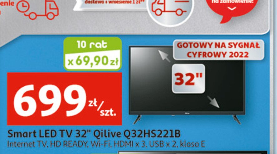 Telewizor led 32" q32hs221 Qilive promocja