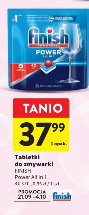 Tabletki do zmywarek regular Finish all in 1 promocja
