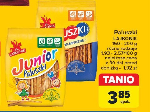 Paluszki waniliowe Lajkonik junior paluszki promocja