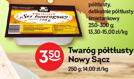 Twaróg półtłusty Osm nowy sącz promocja w Carrefour