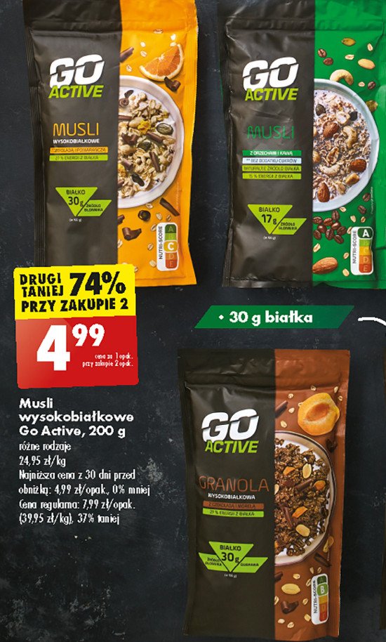 Musli z orzechami i kaw膮 rozpuszczaln膮 Go active promocja