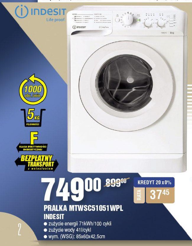 Pralka mtwsc 51051 w pl Indesit promocja