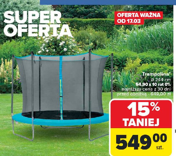 Trampolina 244 cm promocja w Carrefour