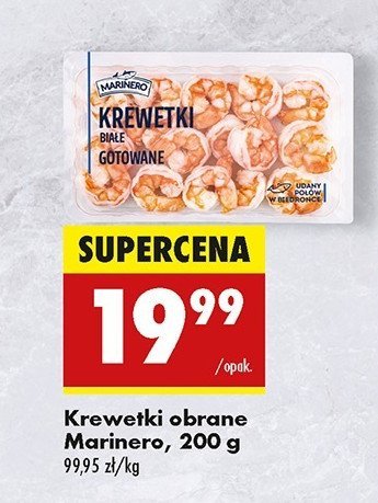 Krewetki całe gotowane Marinero promocja w Biedronka