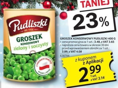 Groszek konserwowy Pudliszki 400 g promocja w Selgros