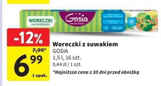 Woreczki z suwakiem 1.5 l Gosia promocja