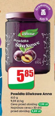 Powidła śliwkowe Anna promocja w Dino