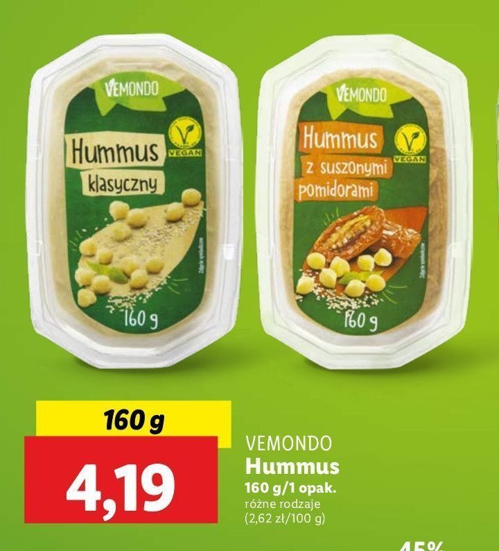 Hummus z suszonymi pomidorami Vemondo promocja