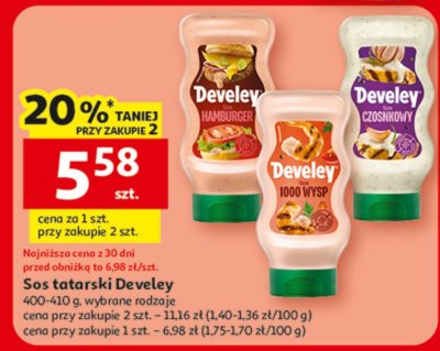 Sos tatarski Develey 400-410 g, wybrane rodzaje promocja w Auchan