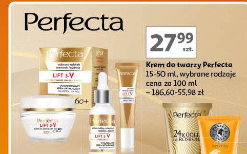 Wygładzające serum liftingujące na dzień i noc Perfecta lift 3-v promocja w Auchan