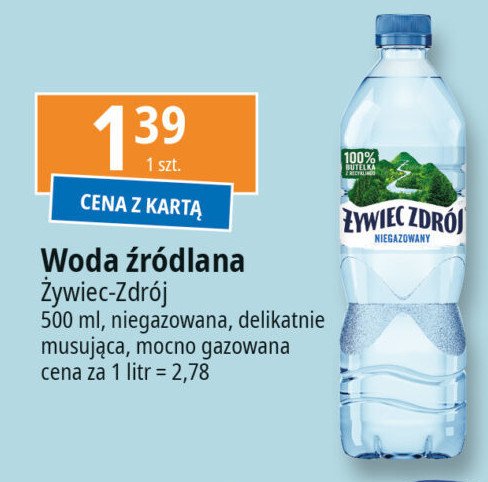 Woda mocny gaz Żywiec zdrój promocja w Leclerc