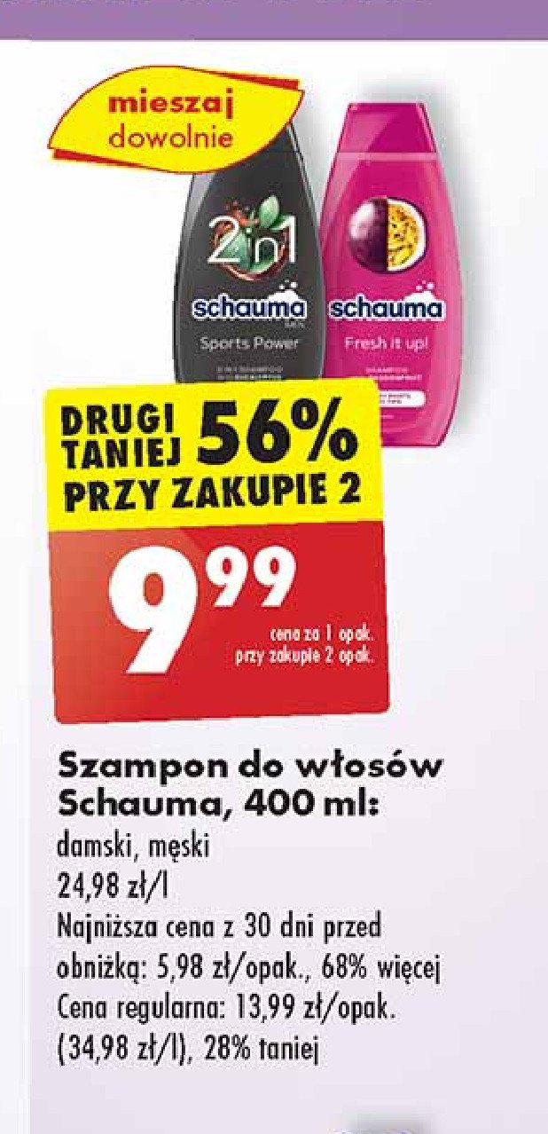 Szampon do włosów z ekstraktem z marakui Schauma fresh it up promocja