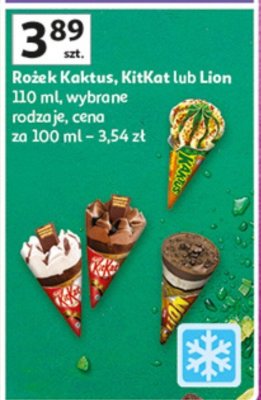 Rożek Kaktus, KitKat lub Lion 110 ml, wybrane rodzaje promocja w Auchan