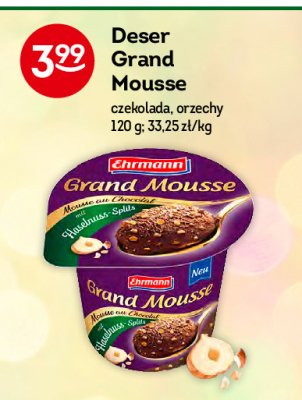 Mus czekoladowy z kawałkami czekolady Ehrmann grand mousse promocja