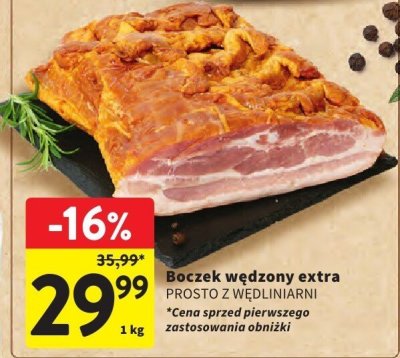 Boczek wędzony extra Prosto z Wędliniarni promocja w Intermarche