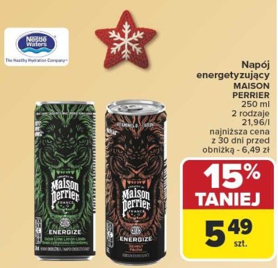 Napój energetyzujący MAISON PERRIER 250ml różne rodzaje promocja w Carrefour
