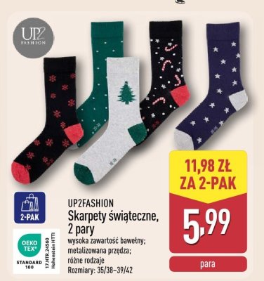Skarpety świąteczne UP2FASHION 2 pary promocja w Aldi