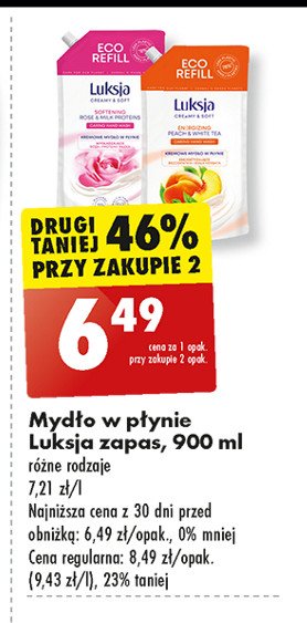 Mydło w płynie peach & white tea Luksja creamy & soft promocja