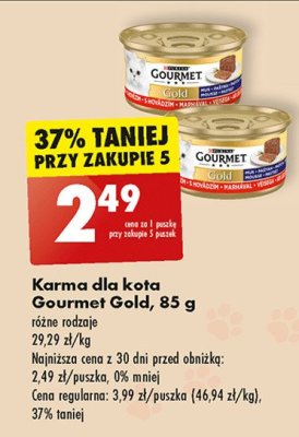 Karma dla kota mus z wo艂owin膮 Purina gourmet gold promocja