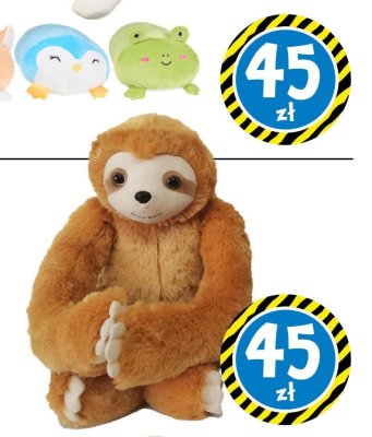 Maskotka pluszowa leniwiec promocja w Tedi