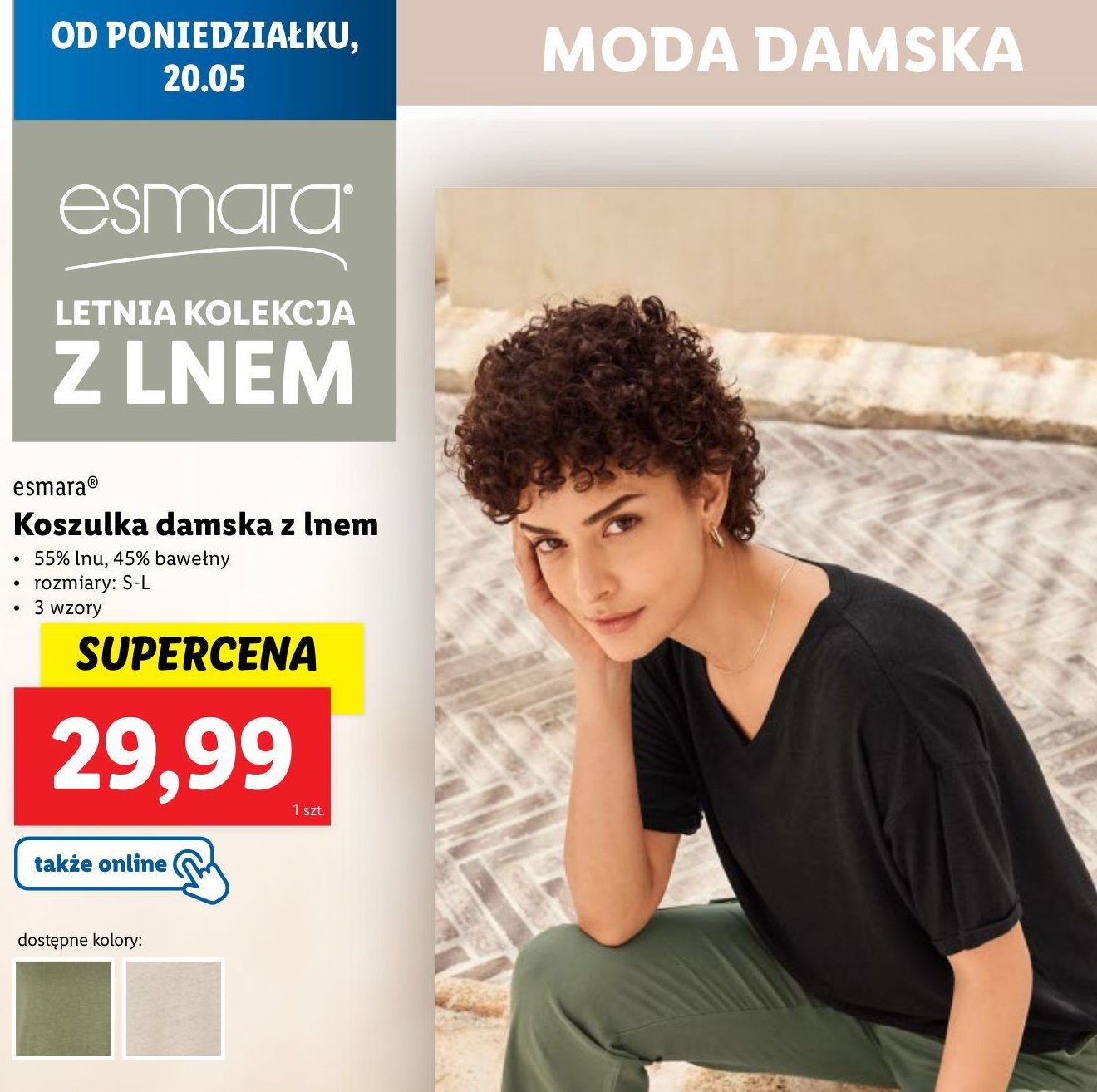 Koszulka lniana s-l Esmara promocja