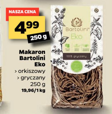 Makaron orkiszowy krajanka Bartolini eko promocja
