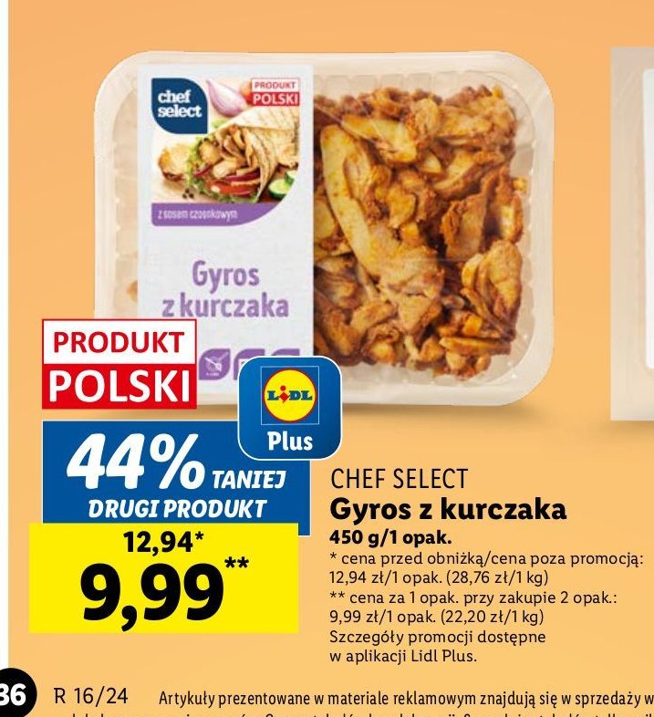 Gyros z kurczaka Chef select promocja