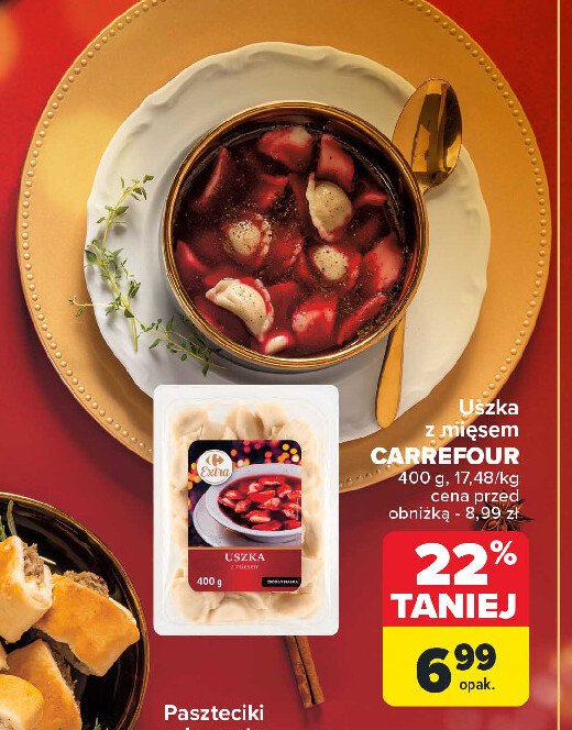 Uszka z mięsem Carrefour extra promocja w Carrefour Market