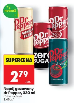 Napój gazowany dr Pepper, 330 ml różne rodzaje promocja w Biedronka