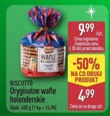 Wafle oryginalne holenderskie BISCOTTO promocja w Aldi
