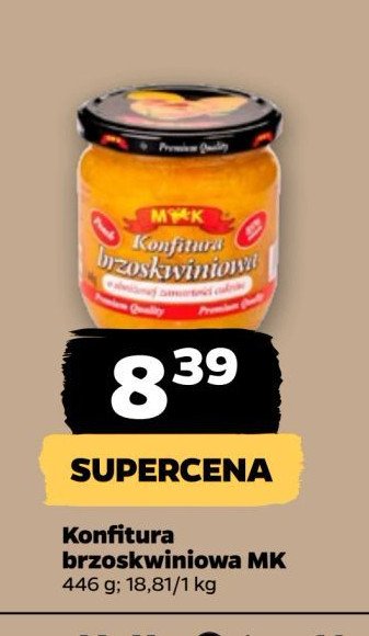 Konfitura brzoskwiniowa M&k promocja