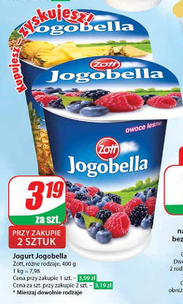 Jogurt owoce leśne Zott jogobella promocja