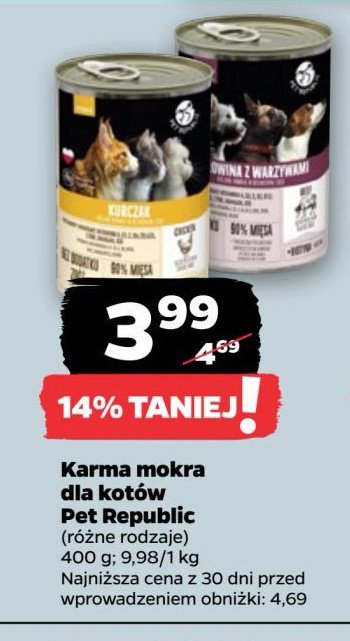 Karma dla kota kurczak Pet republic promocja