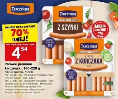 Parówki premium Tarczyński, 180-220 g, różne rodzaje promocja w Twój Market